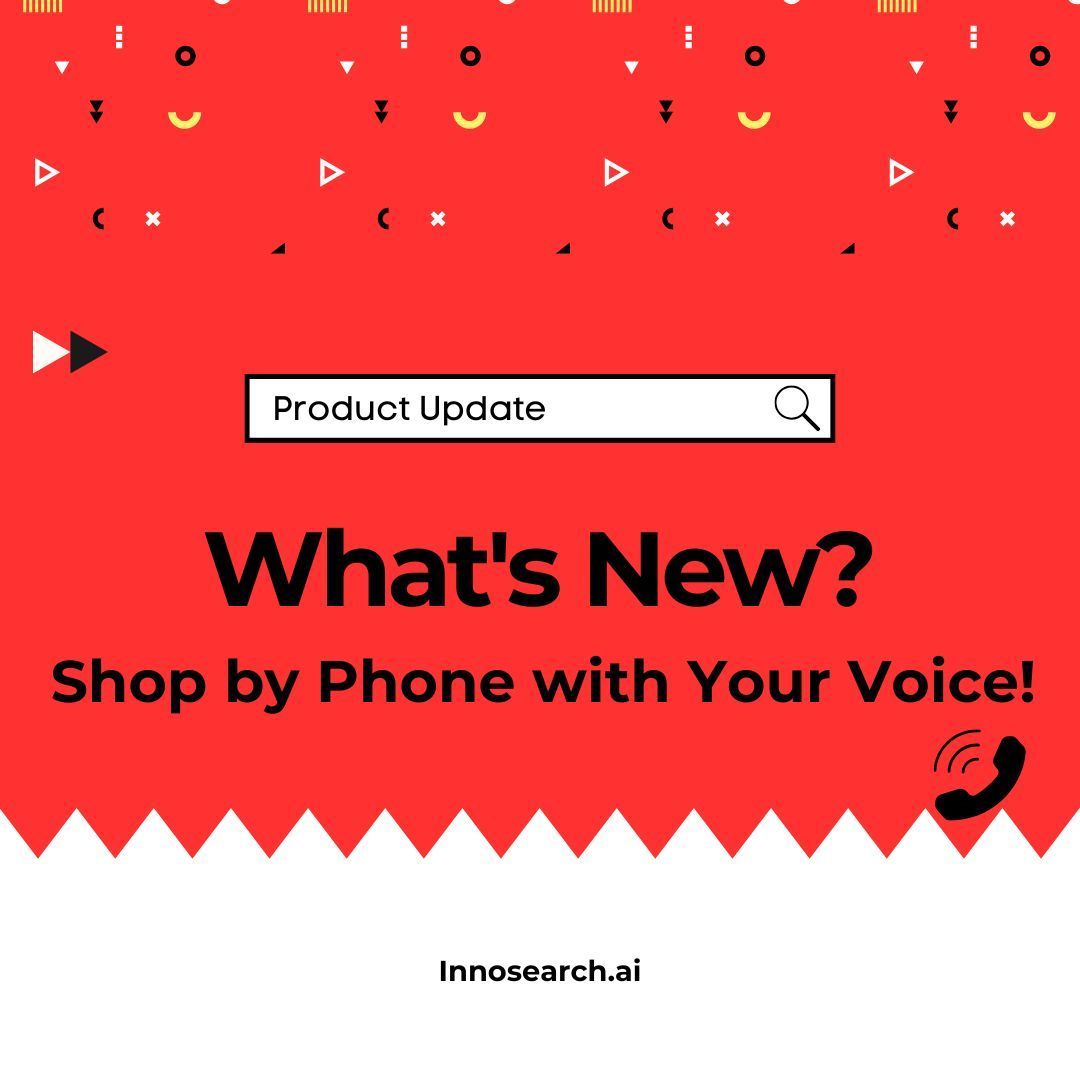 Promotional image with a red background and playful geometric shapes.